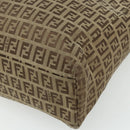 FENDI Zucca Canvas Hand Bag Black Brown Auth 175118-12
