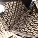 FENDI Zucca Canvas Hand Bag Black Brown Auth 175118-20