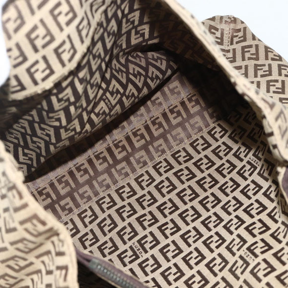 FENDI Zucca Canvas Hand Bag Black Brown Auth 175118