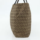 FENDI Zucca Canvas Hand Bag Black Brown Auth 175118-4