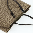 FENDI Zucca Canvas Hand Bag Black Brown Auth 175118-6