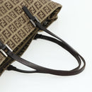 FENDI Zucca Canvas Hand Bag Black Brown Auth 175118-7