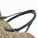 FENDI Zucca Canvas Hand Bag Black Brown Auth 175118-8