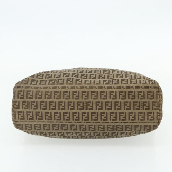 FENDI Zucca Canvas Hand Bag Black Brown Auth 175118