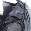 CHANEL Hand Bag Nylon Black Silver CC Auth 175119-18