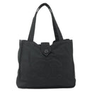 CHANEL Hand Bag Nylon Black Silver CC Auth 175119-13