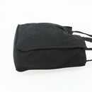 CHANEL Hand Bag Nylon Black Silver CC Auth 175119-4