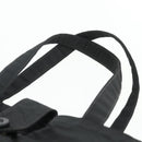 CHANEL Hand Bag Nylon Black Silver CC Auth 175119-8