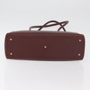 CARTIER Must Line Tote Bag Leather Bordeaux Gold Auth 175120A-10