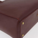 CARTIER Must Line Tote Bag Leather Bordeaux Gold Auth 175120A-11