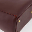 CARTIER Must Line Tote Bag Leather Bordeaux Gold Auth 175120A-13
