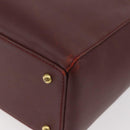CARTIER Must Line Tote Bag Leather Bordeaux Gold Auth 175120A-14