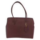 CARTIER Must Line Tote Bag Leather Bordeaux Gold Auth 175120A-2