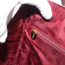 CARTIER Must Line Tote Bag Leather Bordeaux Gold Auth 175120A-21