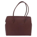 CARTIER Must Line Tote Bag Leather Bordeaux Gold Auth 175120A-3