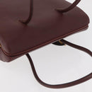 CARTIER Must Line Tote Bag Leather Bordeaux Gold Auth 175120A-7