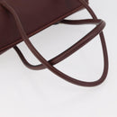 CARTIER Must Line Tote Bag Leather Bordeaux Gold Auth 175120A-8