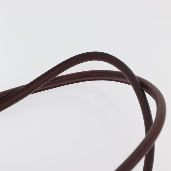 CARTIER Must Line Tote Bag Leather Bordeaux Gold Auth 175120A