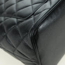 CHANEL Matelasse Reprint Tote Bag Caviar Skin Black Silver CC Auth 175126SAV-17