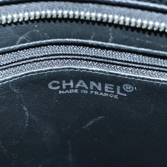 CHANEL Matelasse Reprint Tote Bag Caviar Skin Black Silver CC Auth 175126SAV