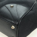 GUCCI GG Canvas Jackie Shoulder Bag Black Gold 124407 Auth 175128V-15