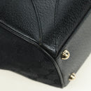 GUCCI GG Canvas Jackie Shoulder Bag Black Gold 124407 Auth 175128V-16