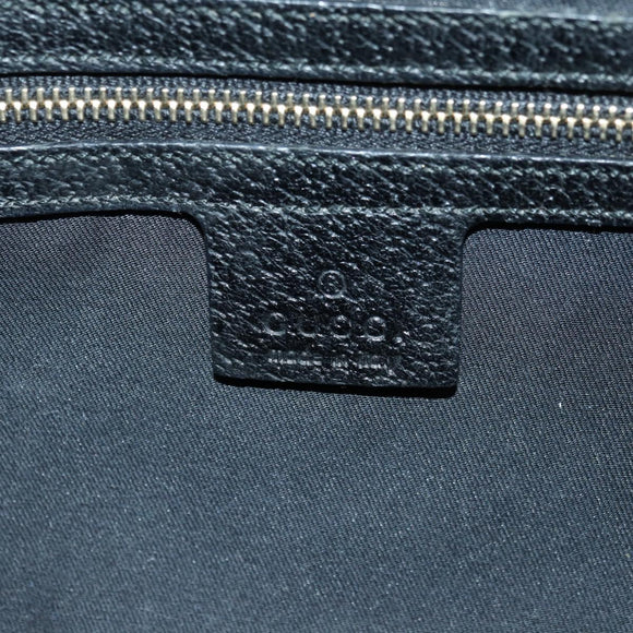 GUCCI GG Canvas Jackie Shoulder Bag Black Gold 124407 Auth 175128V