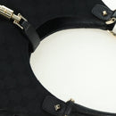 GUCCI GG Canvas Jackie Shoulder Bag Black Gold 124407 Auth 175128V-6