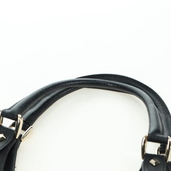 GUCCI GG Canvas Jackie Shoulder Bag Black Gold 124407 Auth 175128V