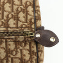 Christian Dior Trotter Canvas Boston Bag Brown Gold Auth 175130-14