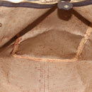 Christian Dior Trotter Canvas Boston Bag Brown Gold Auth 175130-17