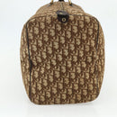 Christian Dior Trotter Canvas Boston Bag Brown Gold Auth 175130-4