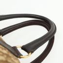 Christian Dior Trotter Canvas Boston Bag Brown Gold Auth 175130-8