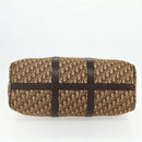 Christian Dior Trotter Canvas Boston Bag Brown Gold Auth 175130-9