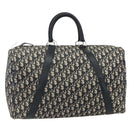 Christian Dior Trotter Canvas Boston Bag Navy Silver Auth 175131-1