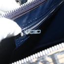 Christian Dior Trotter Canvas Boston Bag Navy Silver Auth 175131-19
