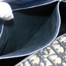 Christian Dior Trotter Canvas Boston Bag Navy Silver Auth 175131-12