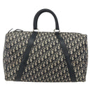 Christian Dior Trotter Canvas Boston Bag Navy Silver Auth 175131-13