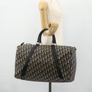 Christian Dior Trotter Canvas Boston Bag Navy Silver Auth 175131-20