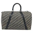 Christian Dior Trotter Canvas Boston Bag Navy Silver Auth 175131-2