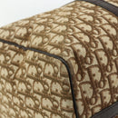 Christian Dior Trotter Canvas Hand Bag Brown Silver Auth 175132-13