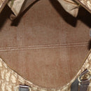 Christian Dior Trotter Canvas Hand Bag Brown Silver Auth 175132-15