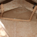 Christian Dior Trotter Canvas Hand Bag Brown Silver Auth 175132-17