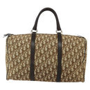 Christian Dior Trotter Canvas Hand Bag Brown Silver Auth 175132-2