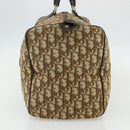 Christian Dior Trotter Canvas Hand Bag Brown Silver Auth 175132-5