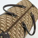 Christian Dior Trotter Canvas Hand Bag Brown Silver Auth 175132-6