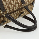 Christian Dior Trotter Canvas Hand Bag Brown Silver Auth 175132-7