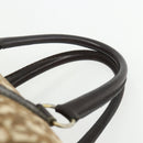 Christian Dior Trotter Canvas Hand Bag Brown Silver Auth 175132-8