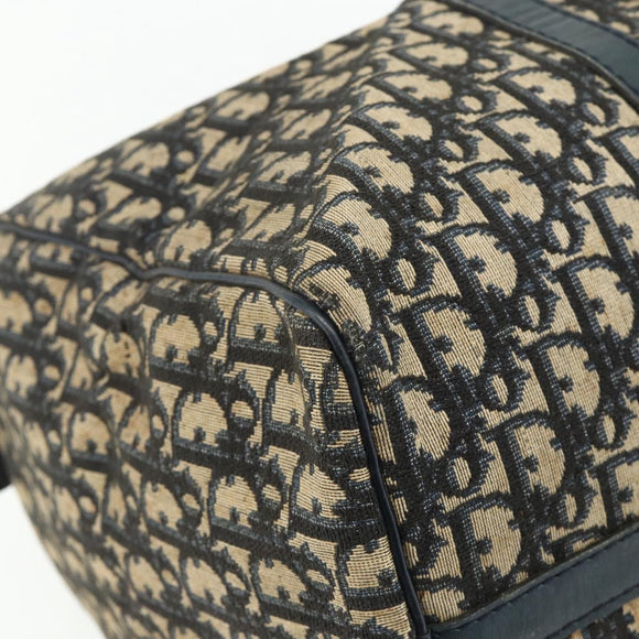 Christian Dior Trotter Canvas Hand Bag Navy Silver Auth 175133