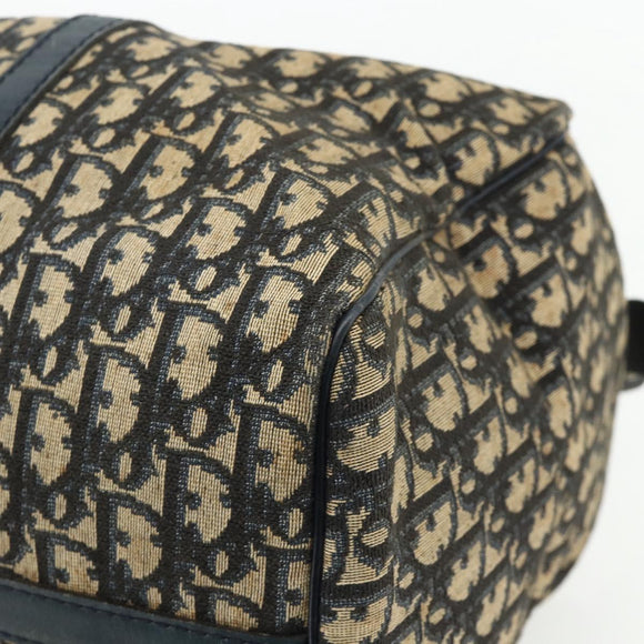 Christian Dior Trotter Canvas Hand Bag Navy Silver Auth 175133